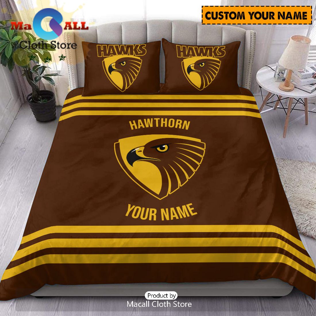Hawthorn Hawks AFL Sport Personalized Bedding Set