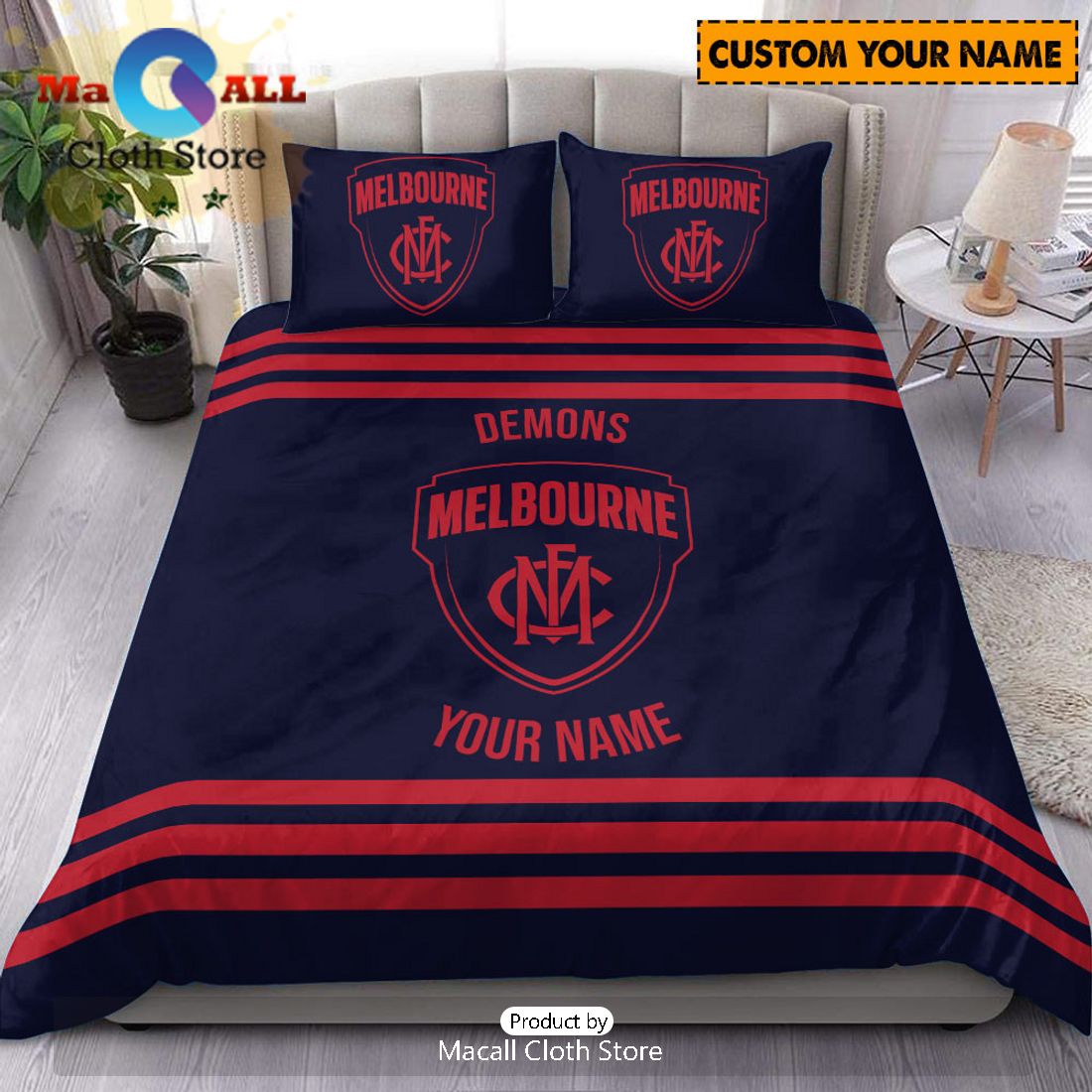 Melbourne Demons AFL Sport Personalized Bedding Set