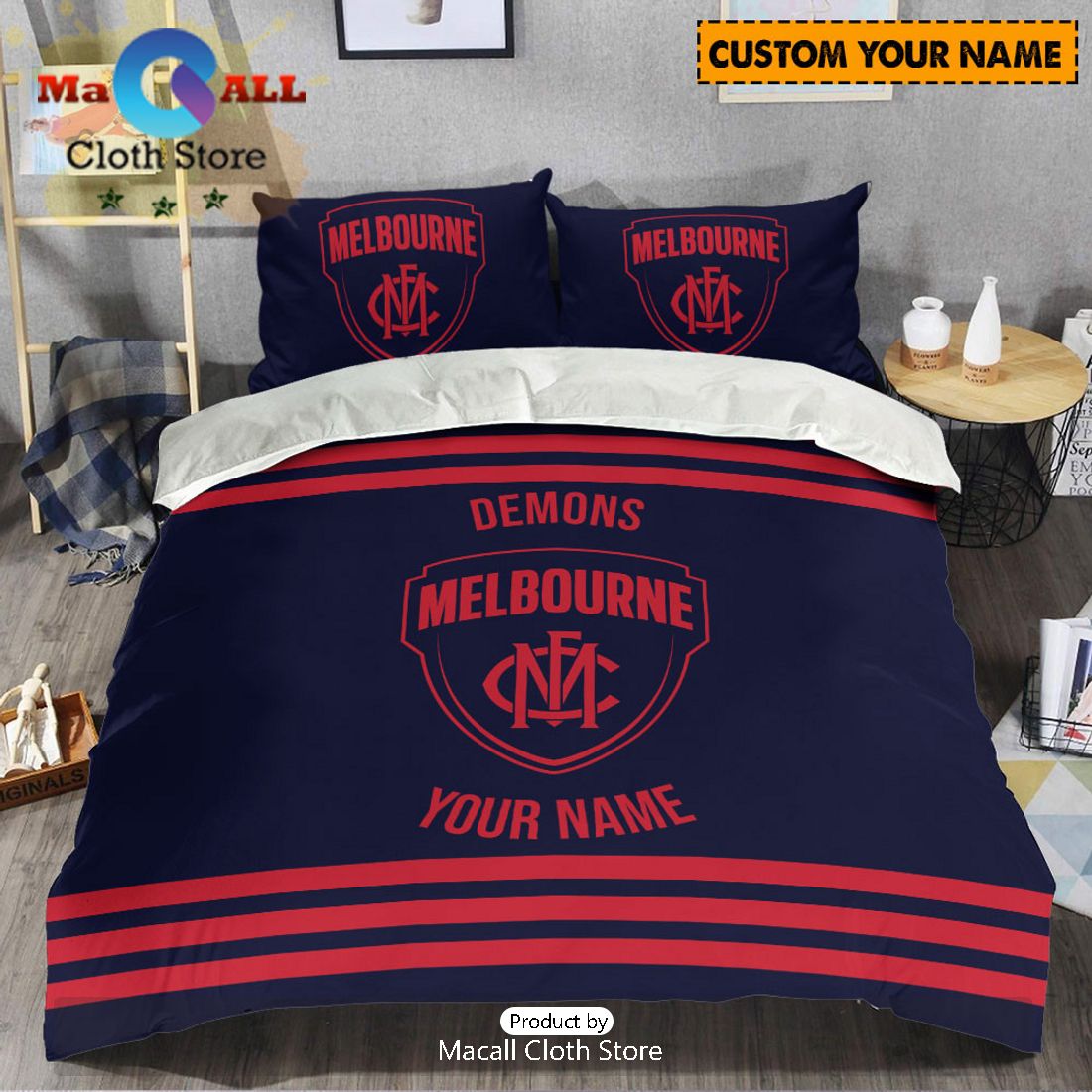 Melbourne Demons AFL Sport Personalized Bedding Set