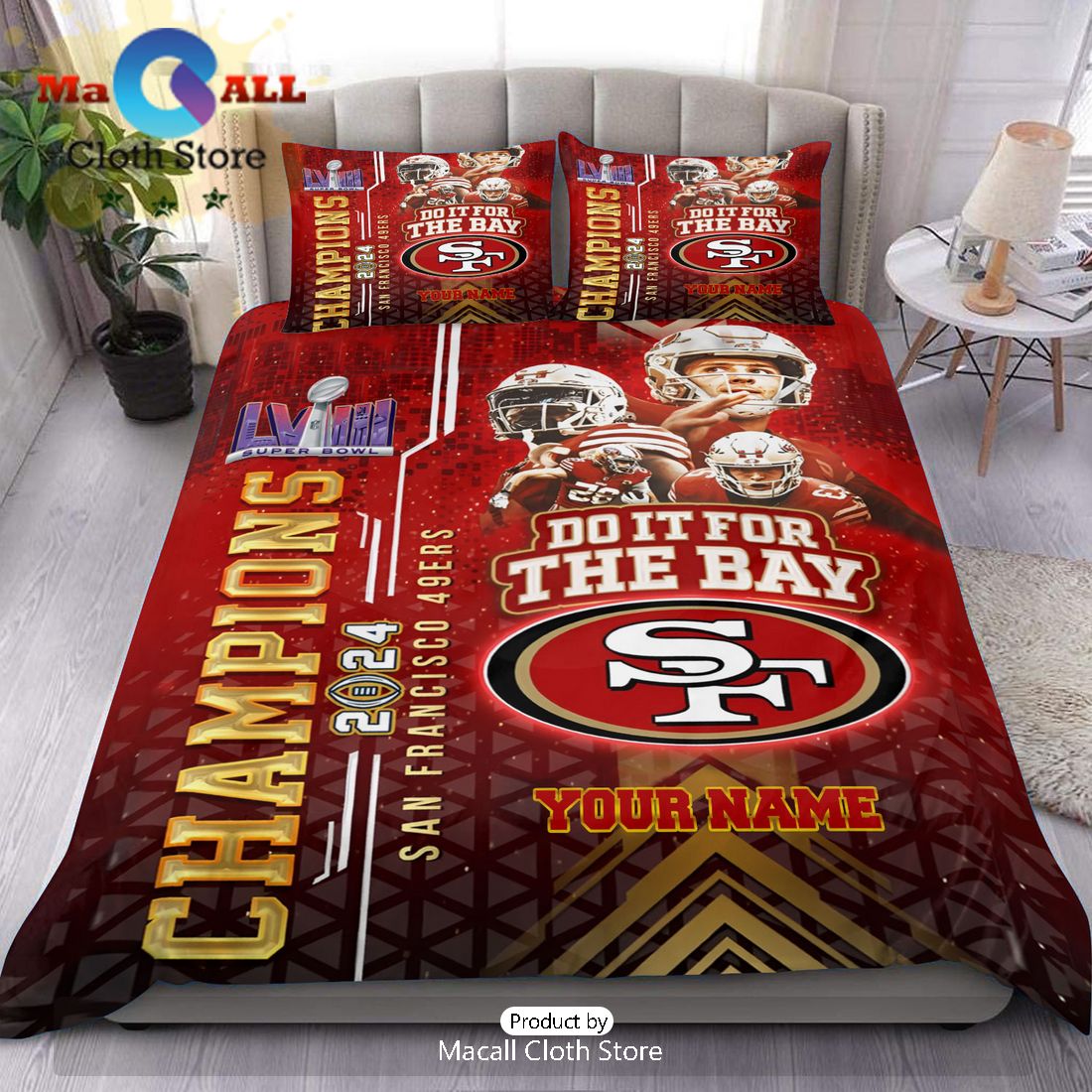San Francisco 49ers Superbowl Champions 2024 Gifts For Fans Bedding Set