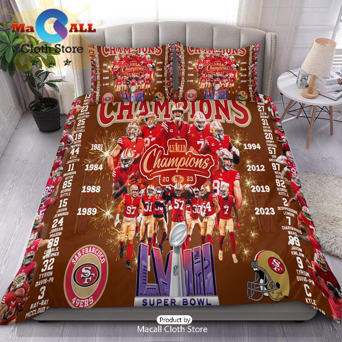 San Francisco 49ers Superbowl Champions Gifts For Fans Bedding Set