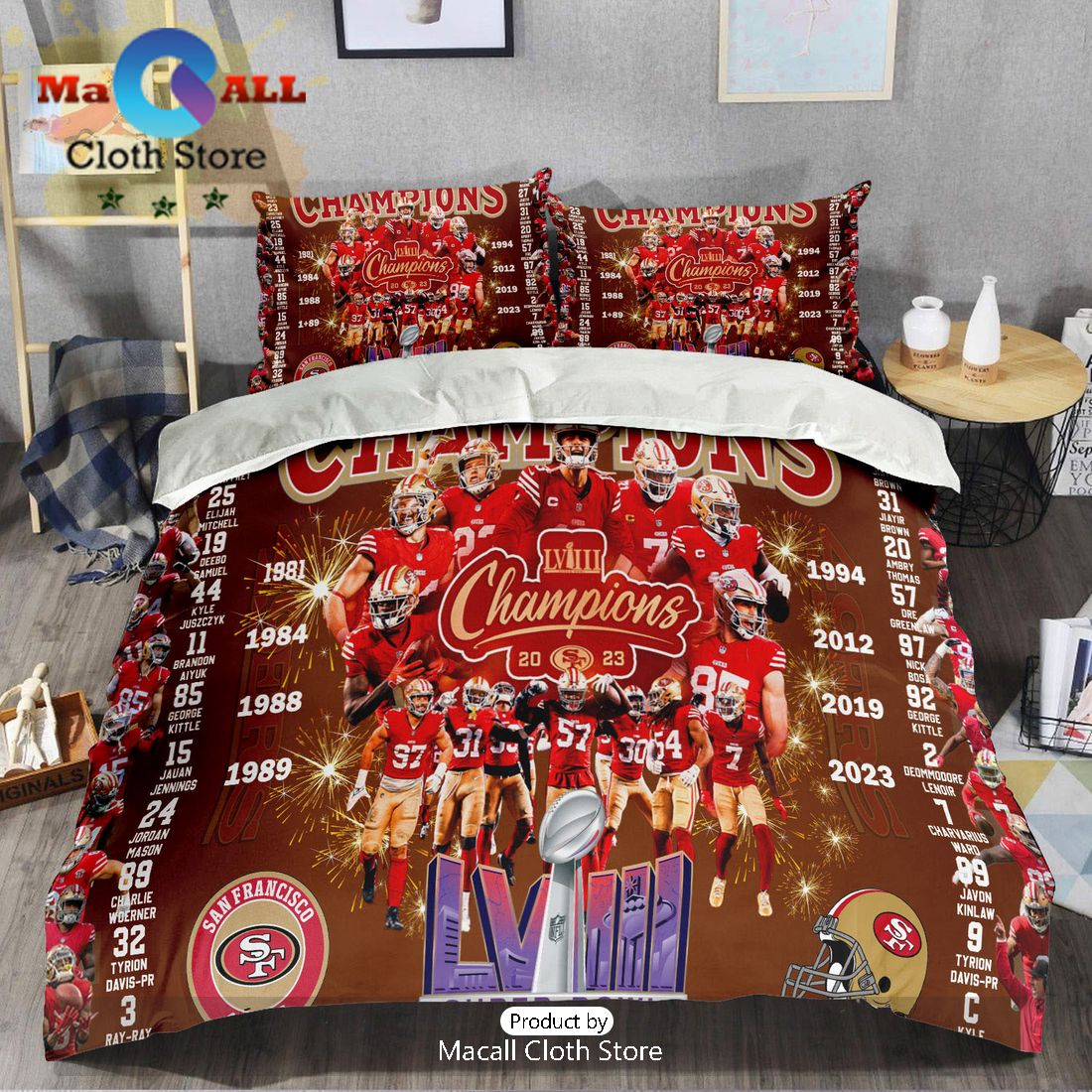 San Francisco 49ers Superbowl Champions Gifts For Fans Bedding Set