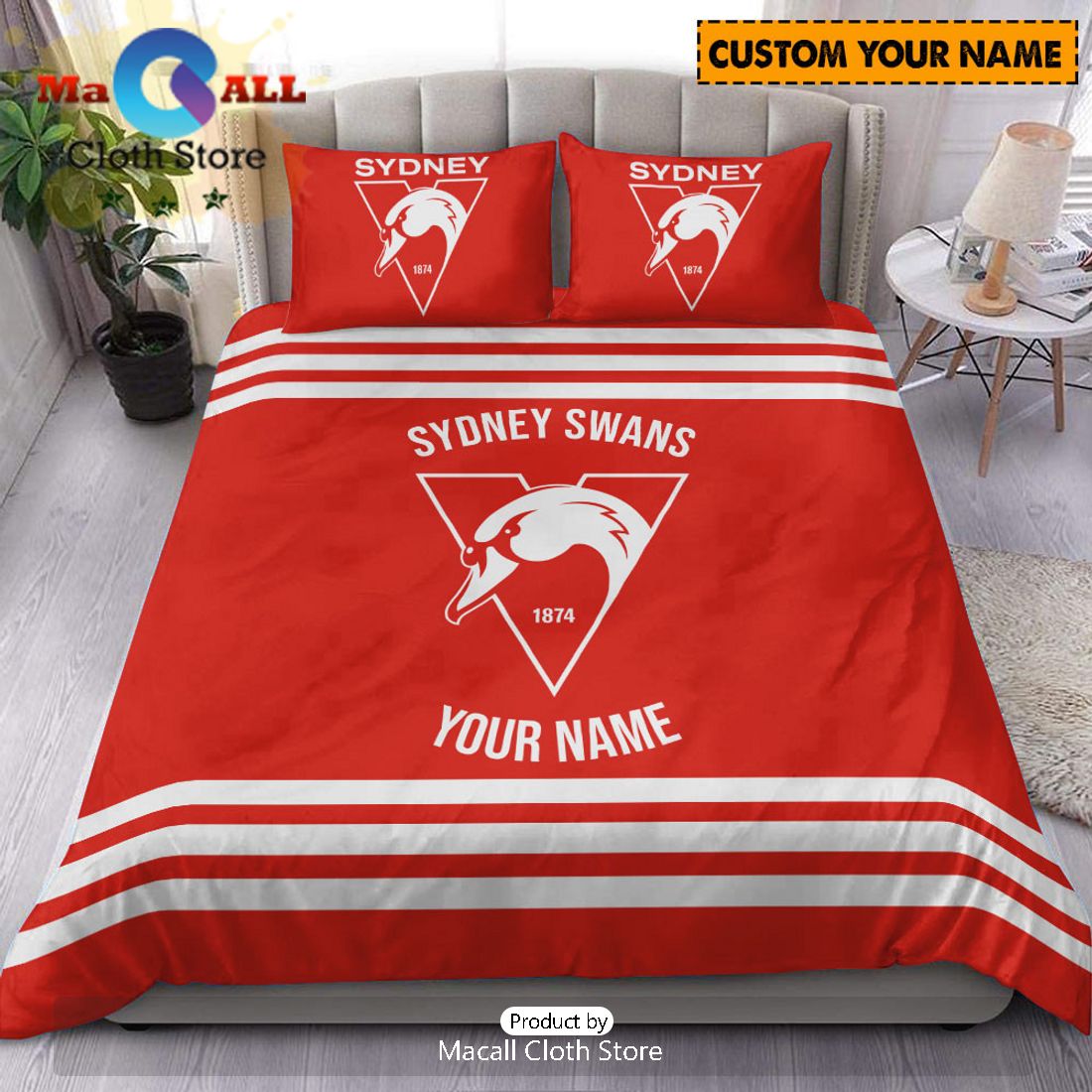 Sydney Swans AFL Sport Personalized Bedding Set