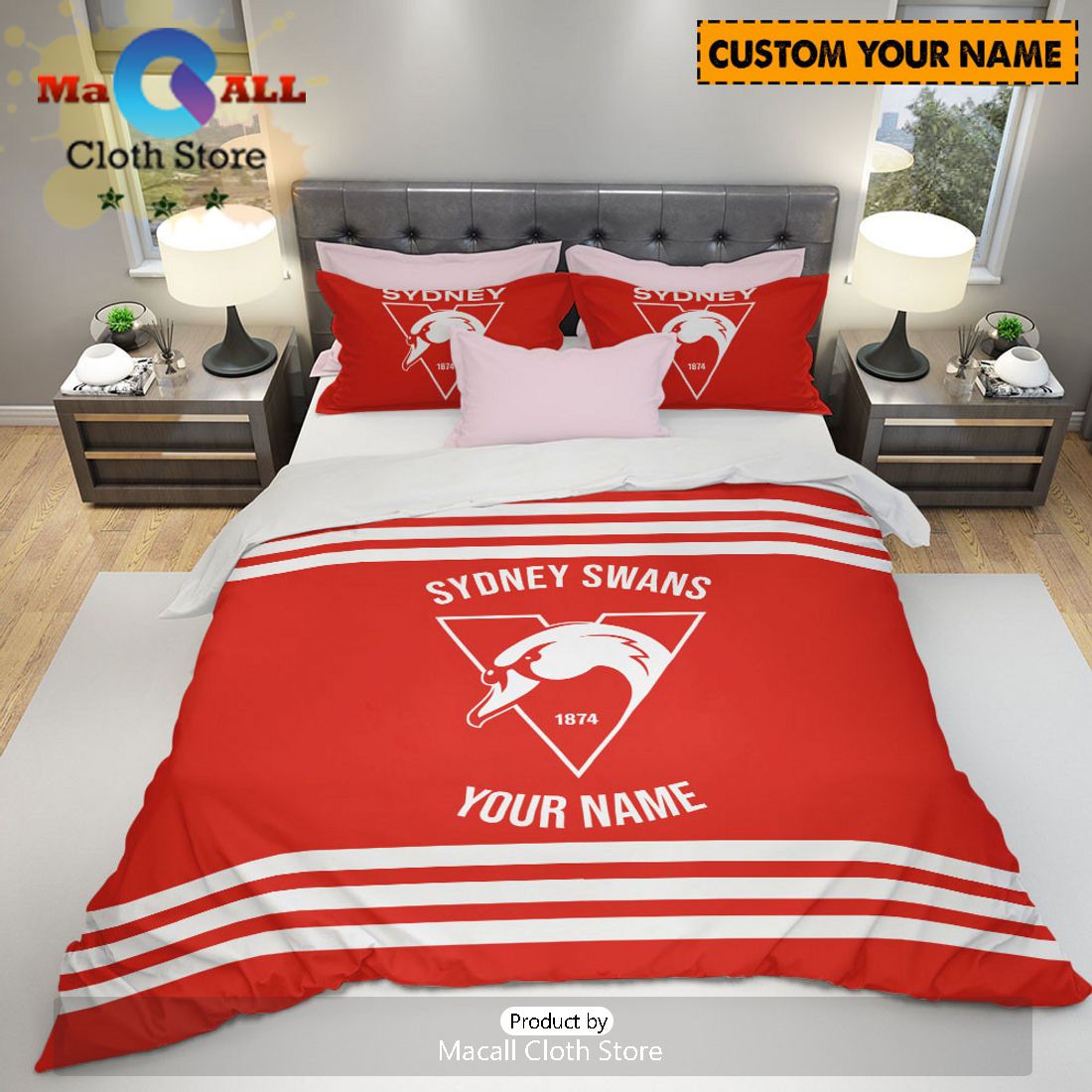 Sydney Swans AFL Sport Personalized Bedding Set
