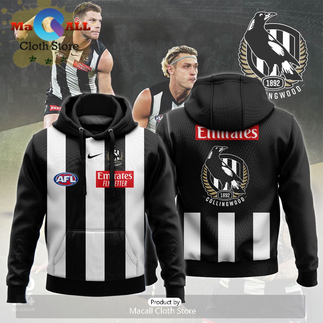 Collingwood Football AFL Combo 2024 Hoodie And Pants