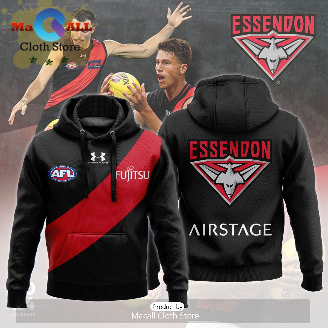 Essendon Bombers AFL Combo 2024 Hoodie And Pants
