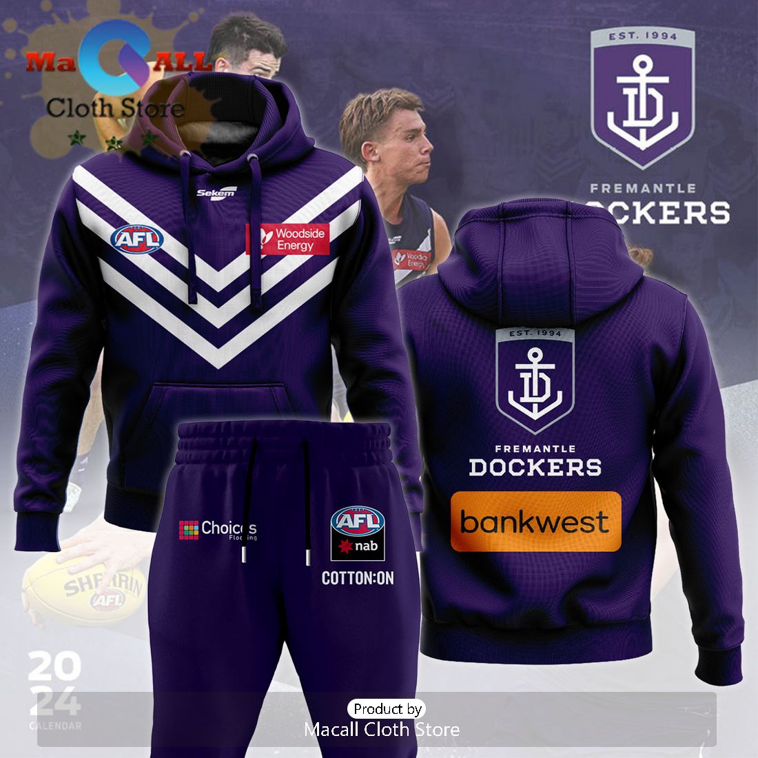 Fremantle Dockers AFL Combo 2024 Hoodie And Pants