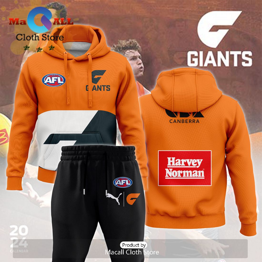 GWS Giants AFL Combo 2024 Hoodie And Pants