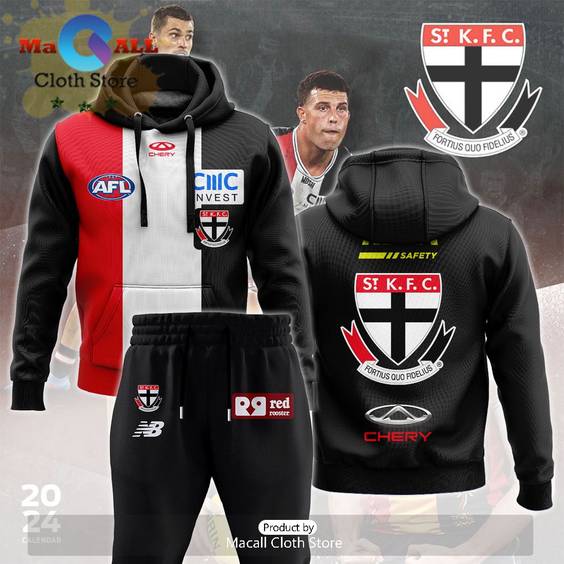 St Kilda Saints AFL Combo 2024 Hoodie And Pants