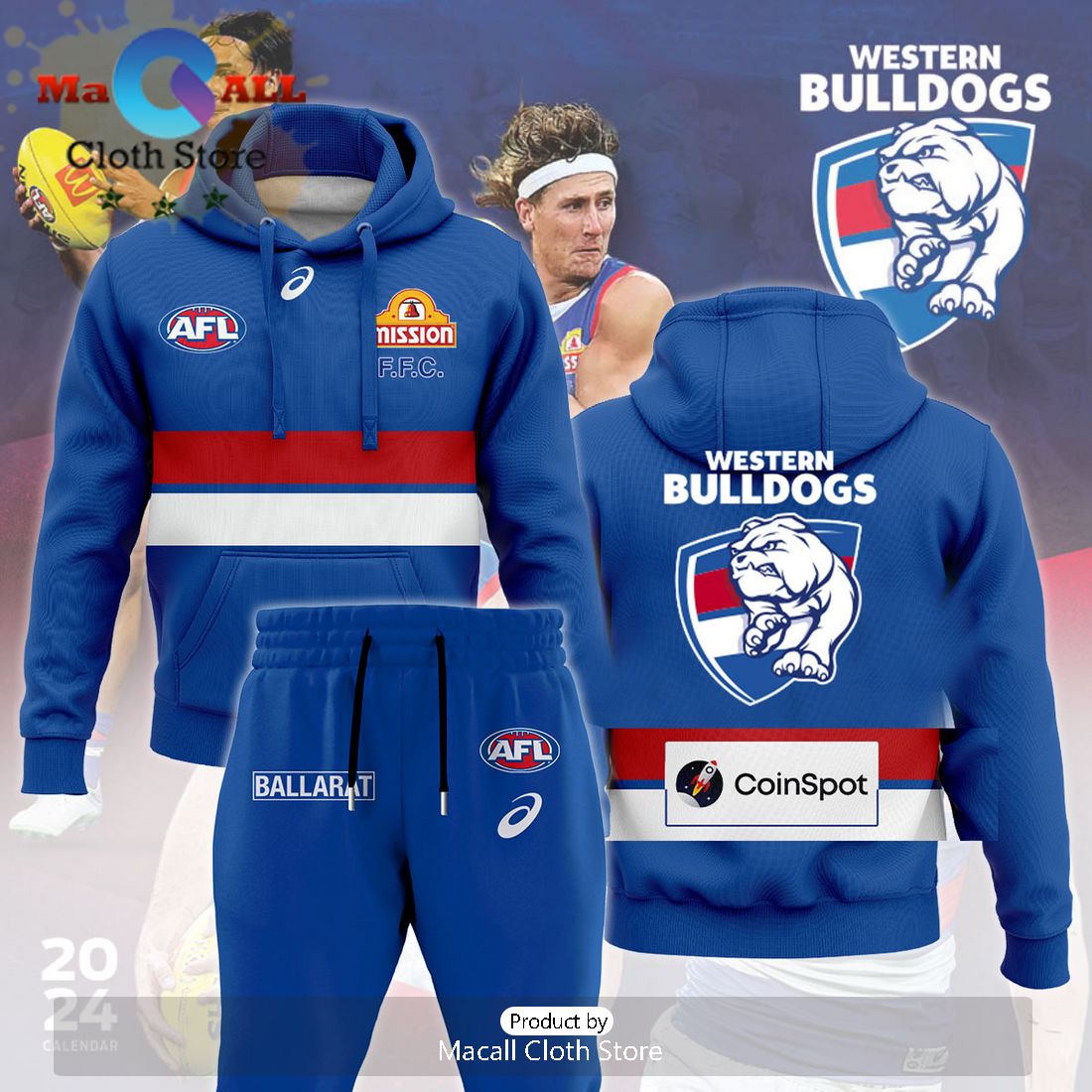 Western Bulldogs AFL Combo 2024 Hoodie And Pants