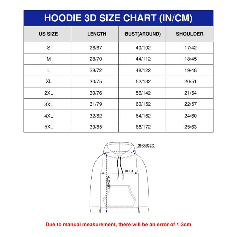 Bodo Glimt Football Club Crest Hoodie Set Size Chart
