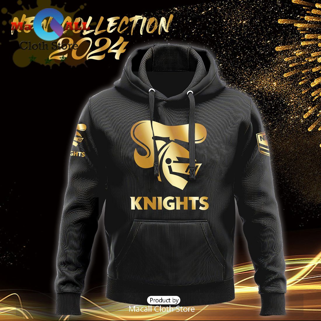 Newcastle Knights NRL Black Premier Hoodie, Sweatshirt 3D