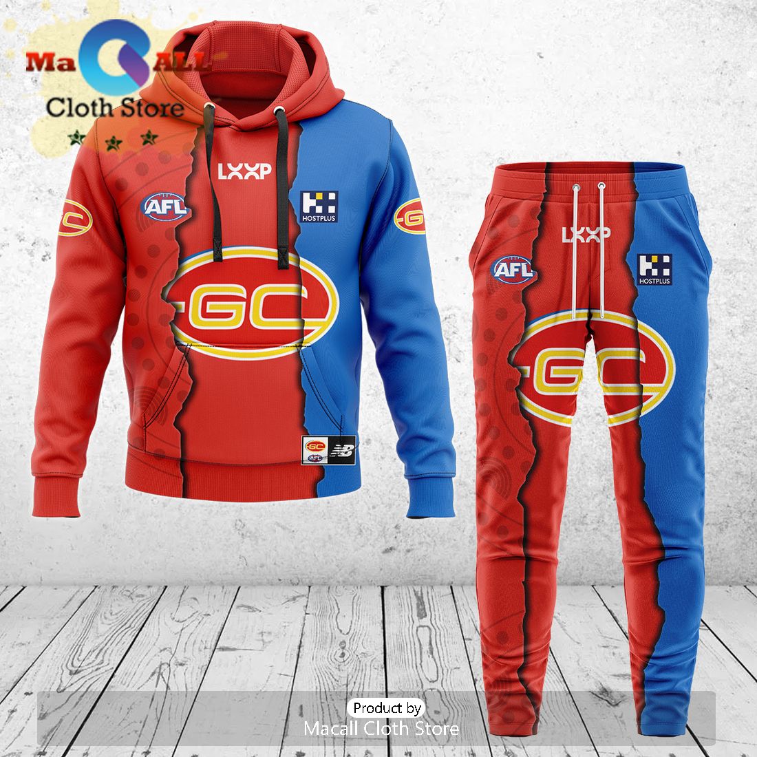 Gold Coast Suns AFL Mix Guernseys 2024 Collection Hoodie And Pants