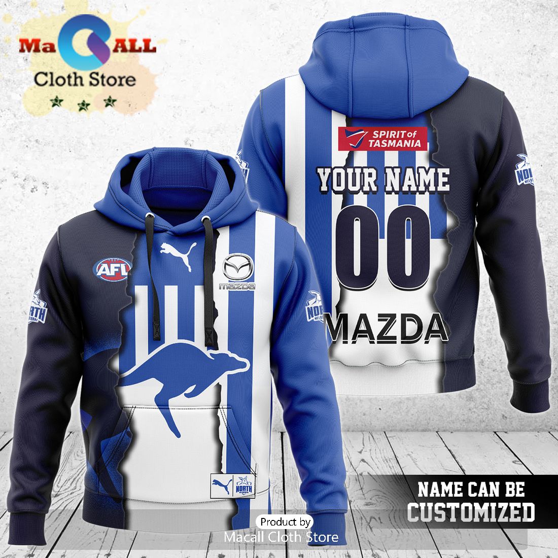 North Melbourne Kangaroos AFL Mix Guernseys 2024 Collection Hoodie And Pants