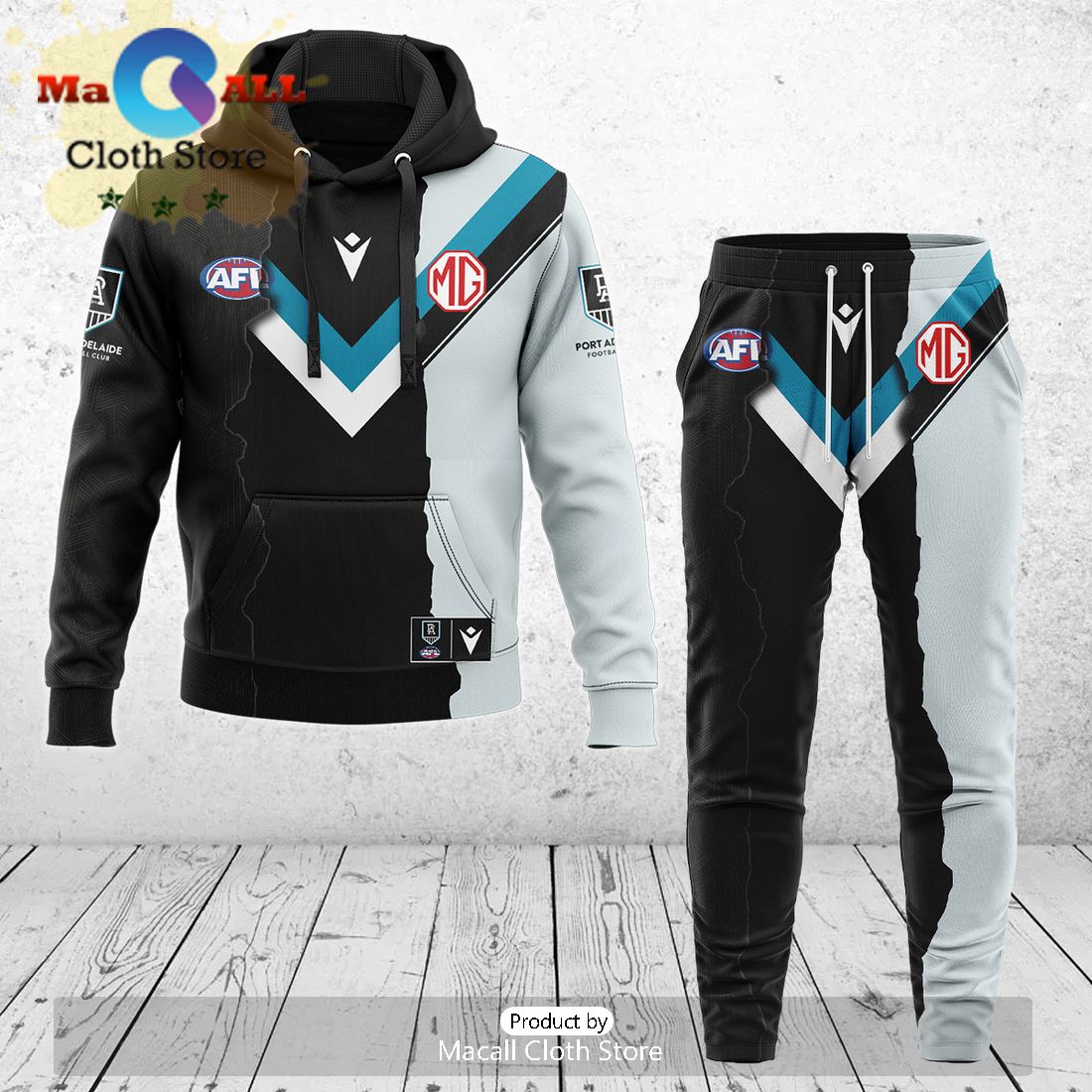 Port Adelaide Power AFL Mix Guernseys 2024 Collection Hoodie And Pants