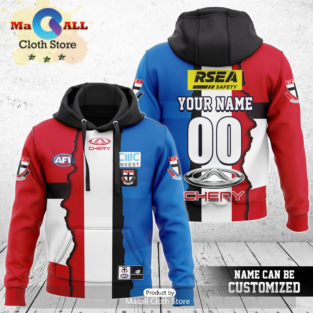 St. Kilda Saints AFL Mix Guernseys 2024 Collection Hoodie And Pants