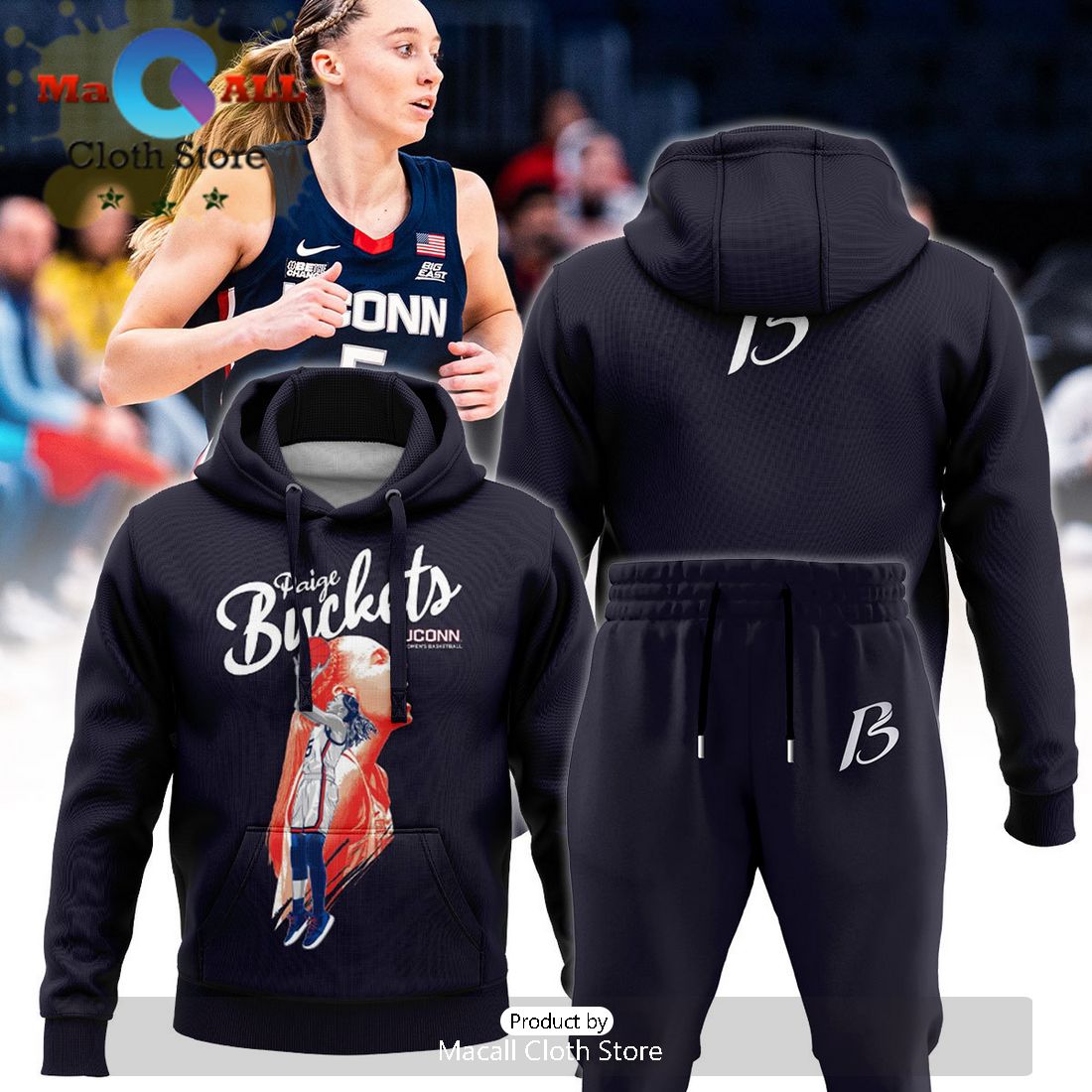Paige Bueckers Is Back UCONN Basketball Navy Hoodie And Pants Limited Release