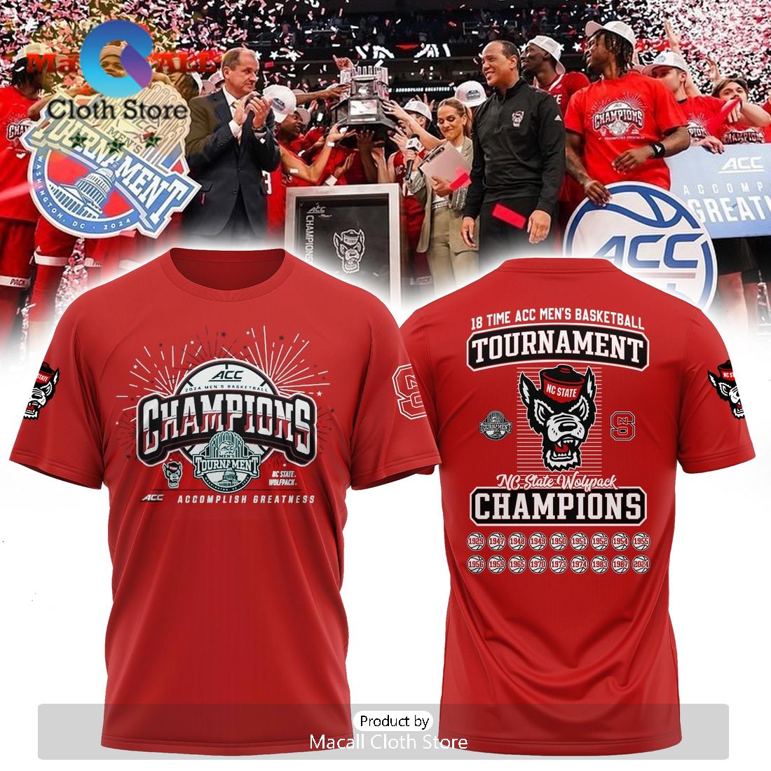 2024 NC State Wolfpack Champions Red Hoodie Limited Edition