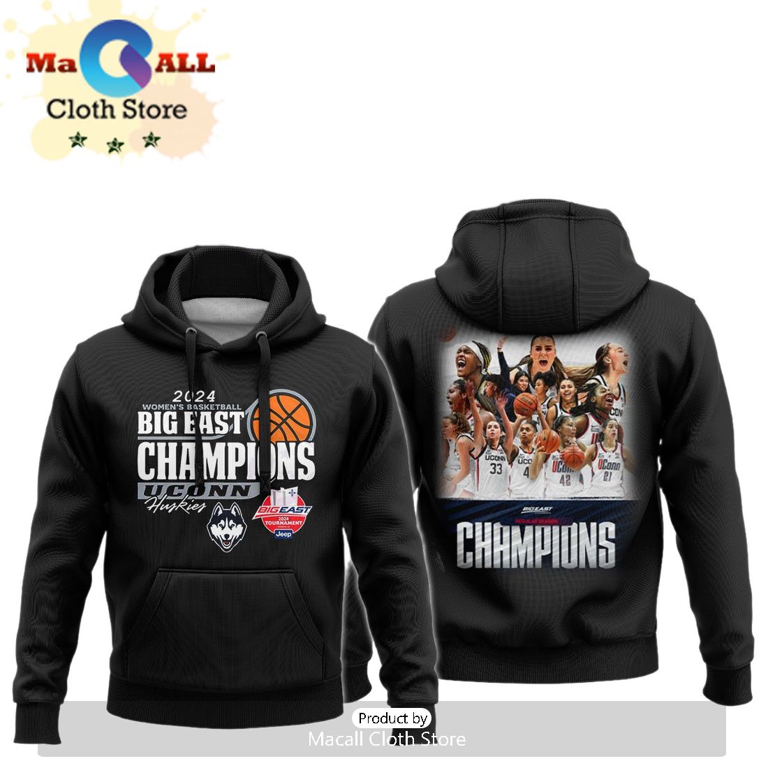 2024 UCONN Women’s Basketball East Champions Black Hoodie Limited Edition