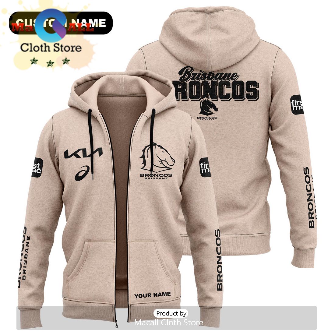 NRL Brisbane Broncos Custom Name Classic Hoddie Special Edition NRL Brisbane Broncos Custom Name Classic Hoddie Special Edition