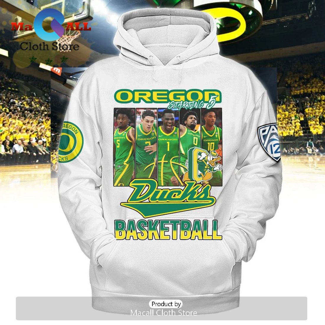 Oregon Ducks Men's Basketball White Hoodie Limited Edition Oregon Ducks Men's Basketball White Hoodie Limited Edition