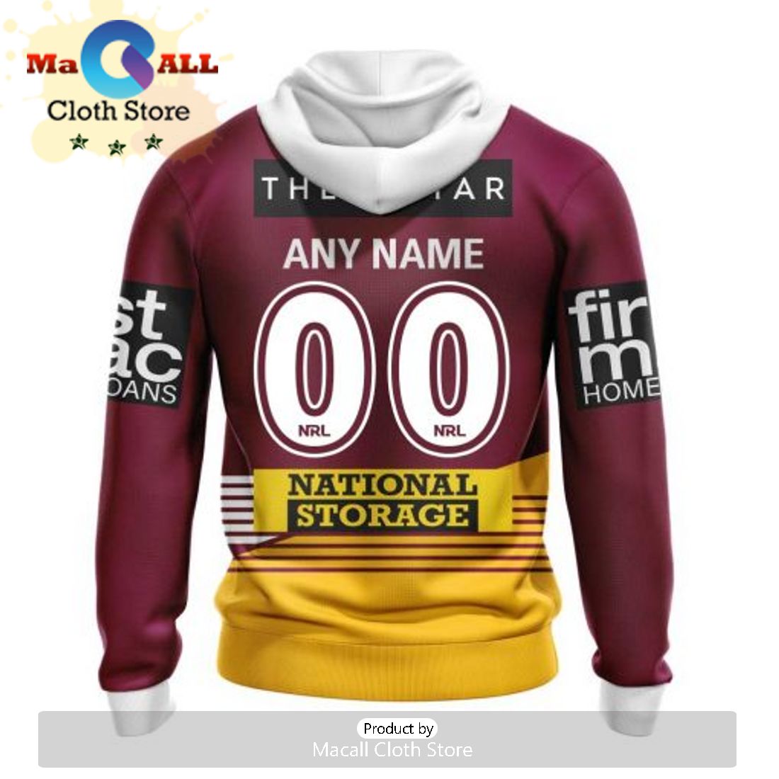 Personalized NRL Brisbane Broncos Zip Hoodie 3D