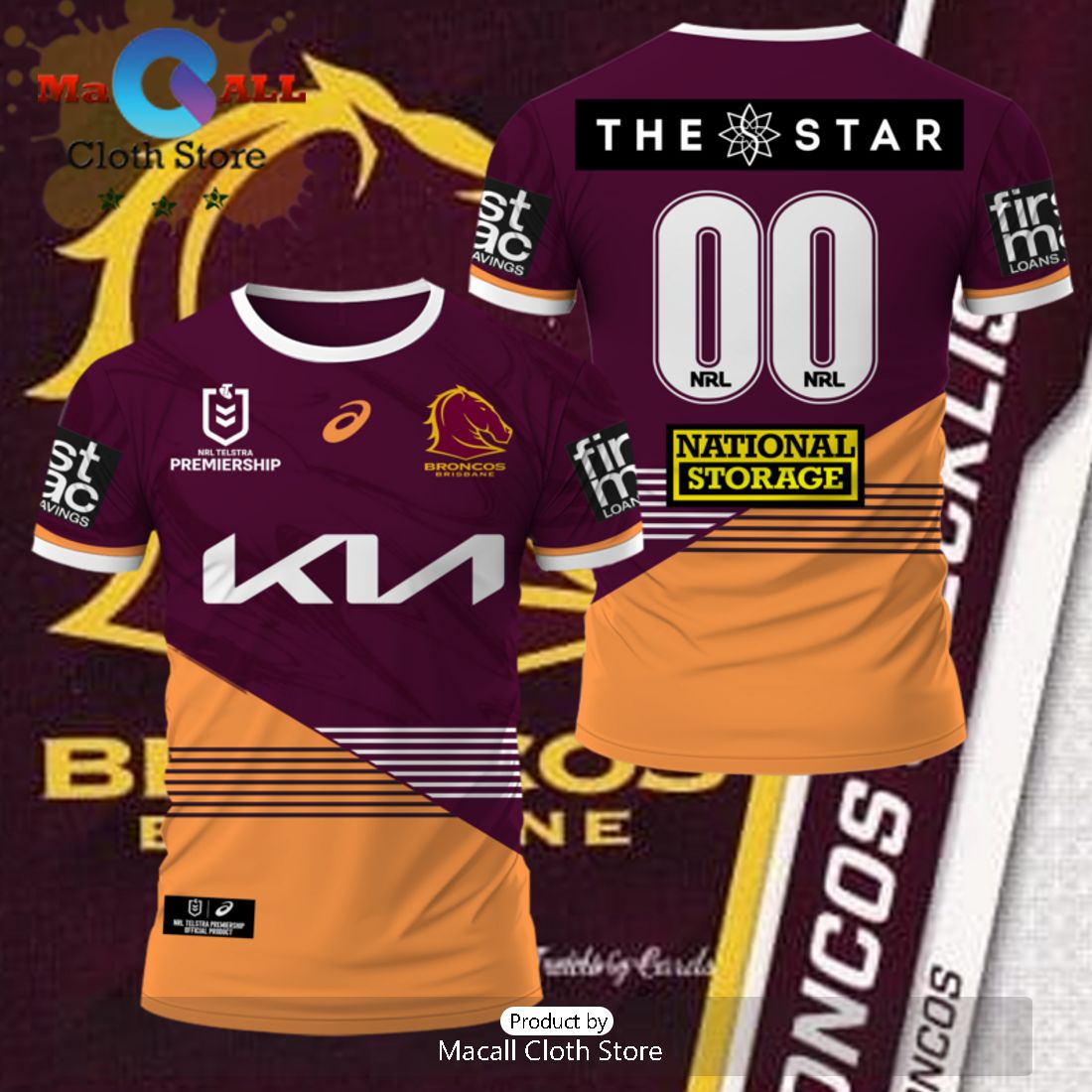 The Star NRL Brisbane Broncos Special Design Hoodie 3D