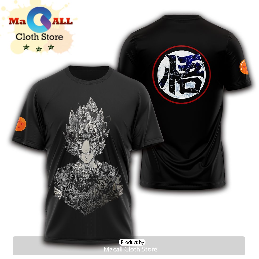 Anime Dragon Ball Goku Custom Fandom Black Hoodie