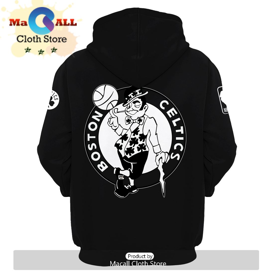Boston Celtics Basketball Team Black For Fans Hoodie 3D Limited