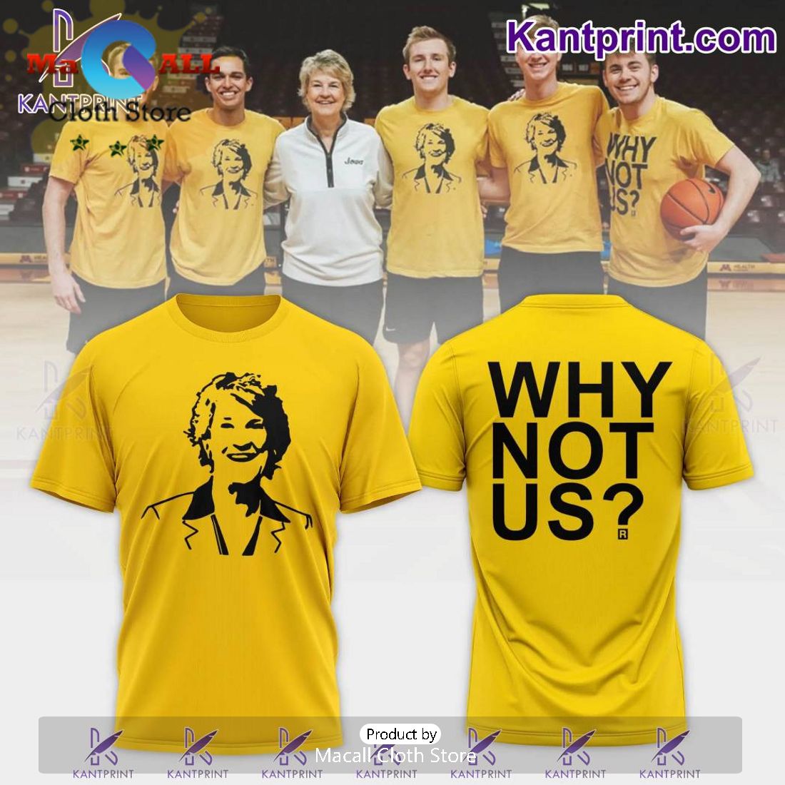 Coach Lisa Bluder Iowa Hawkeyes Why Not Us Gold Hoodie 3D