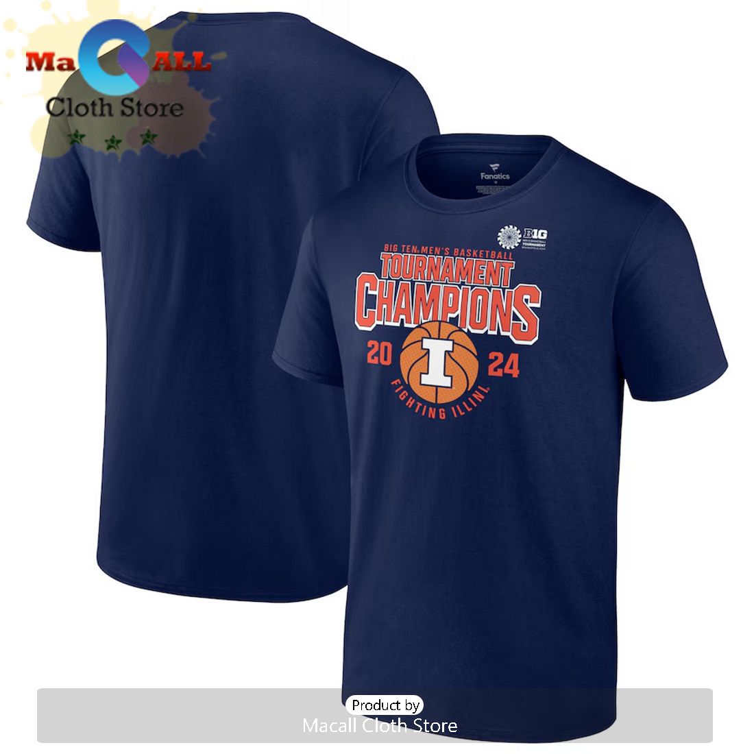 Illinois Fighting Illini 2024 Big Ten Conference Tournament Champions Pullover Hoodie 3D