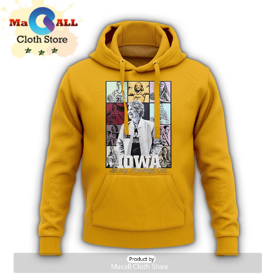 Limited Coach Lisa Bluder Iowa Hawkeyes Era Gold Hoodie 3D Limited Coach Lisa Bluder Iowa Hawkeyes Era Gold Hoodie 3D