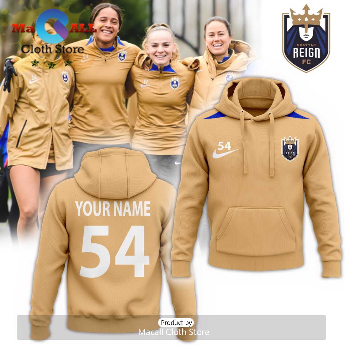 Seattle Reign FC New Golden Hoodie 3D Special Edition