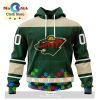 NHL Minnesota Wild Special Crocs Design With Northern Lights Hoodie