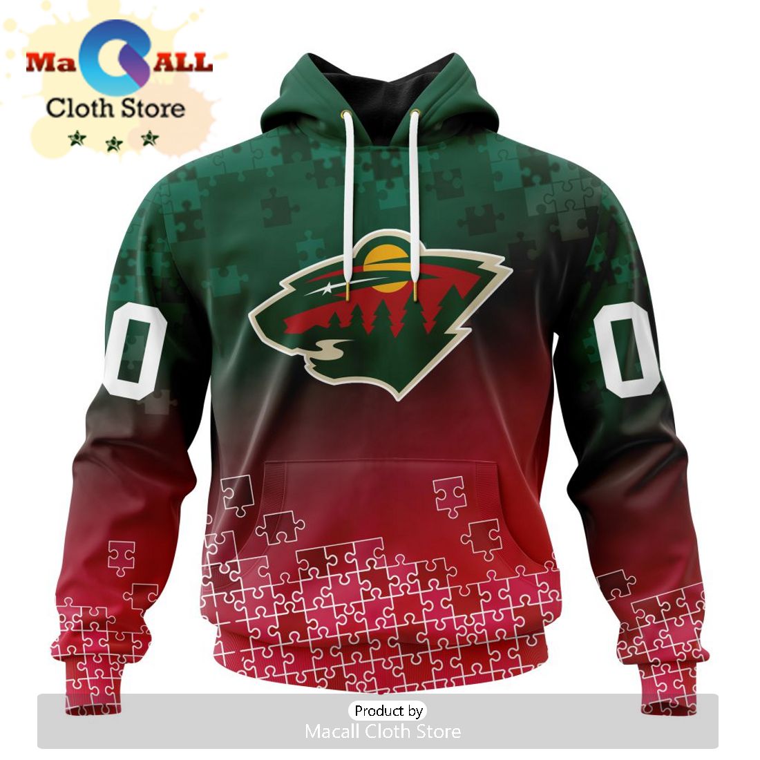 NHL Minnesota Wild Special Mix KISS Band Design Hoodie