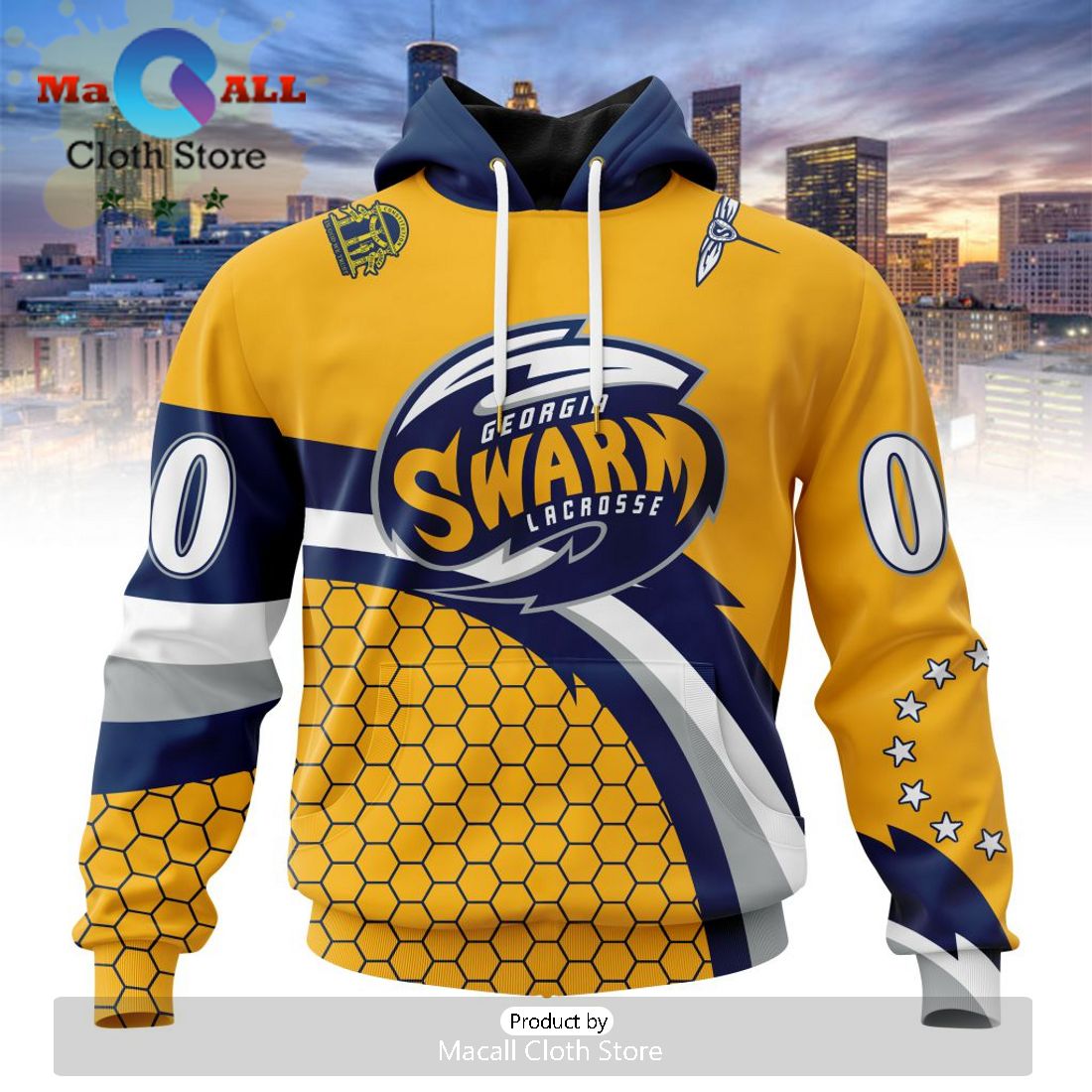 Custom NLL Georgia Swarm City Edition Hoodie