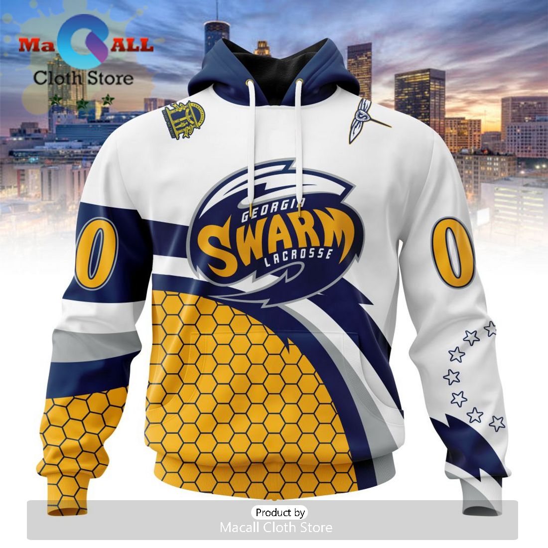 Custom NLL Georgia Swarm City Hoodie Limited Edition