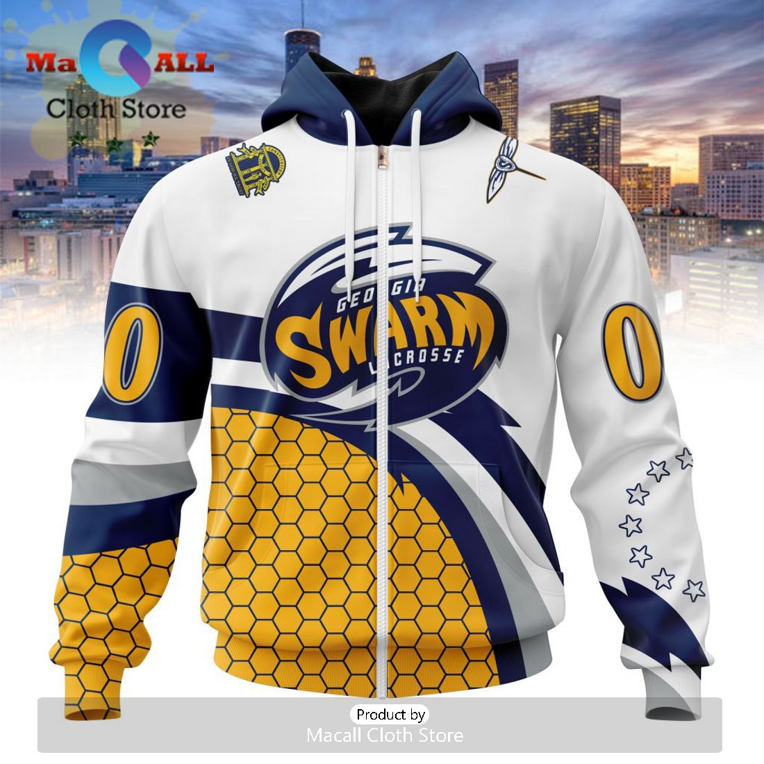 Custom NLL Georgia Swarm City Hoodie Limited Edition