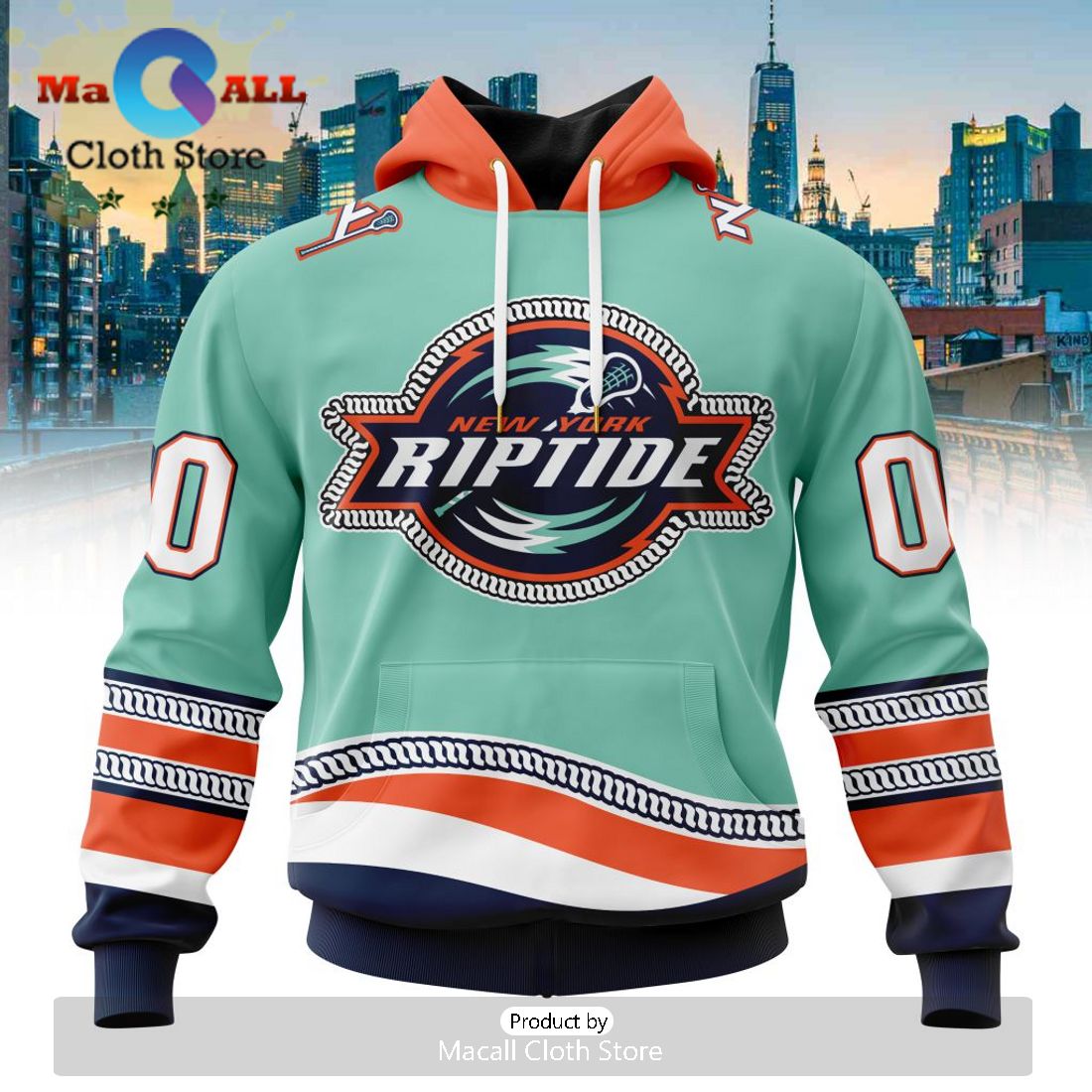 Custom NLL New York Riptide City Edition Hoodie