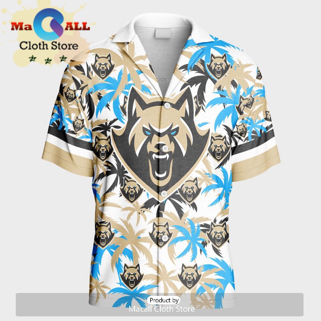 Custom Albany FireWolves Using Away Color Hawaiian Shirt