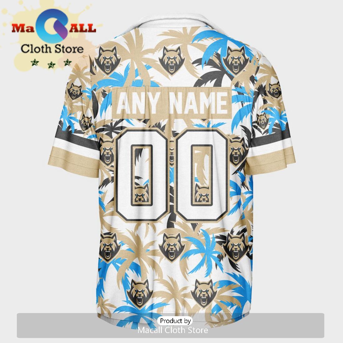 Custom Albany FireWolves Using Away Color Hawaiian Shirt