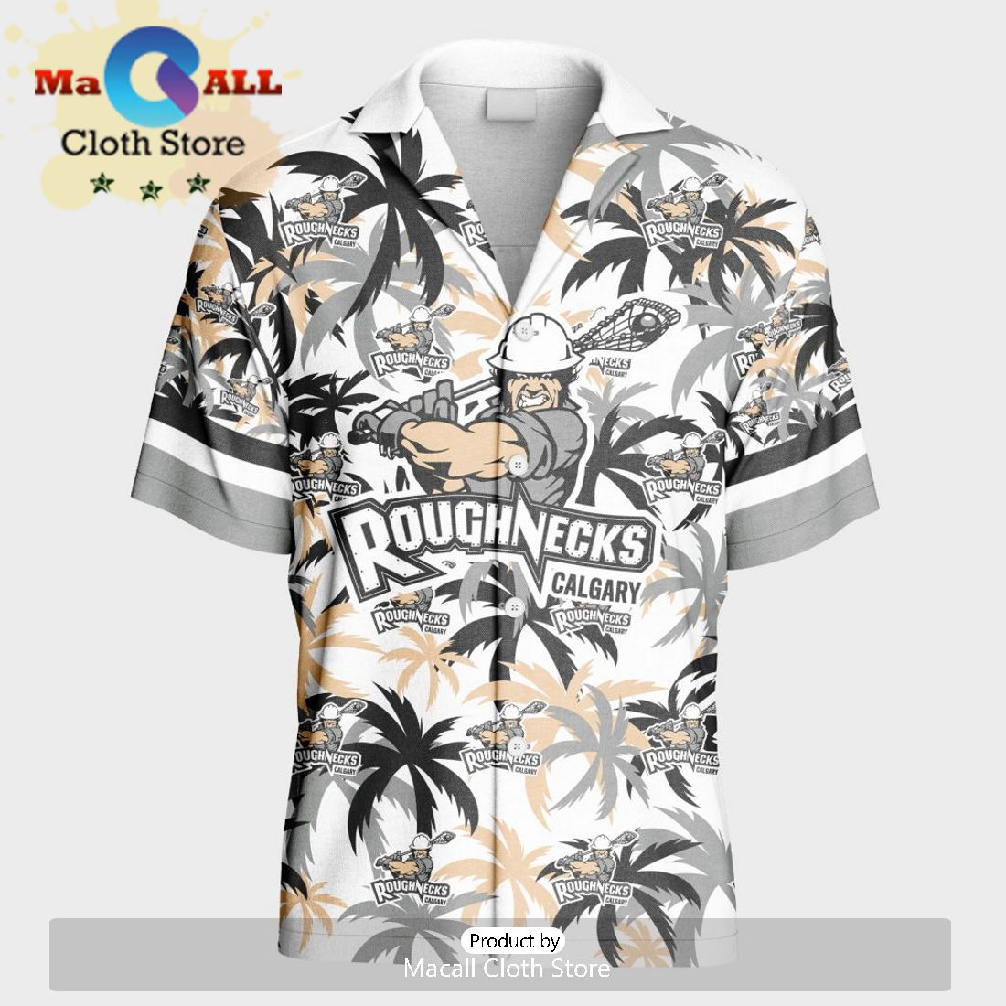 Custom Calgary Roughnecks Using Away Color Hawaiian Shirt