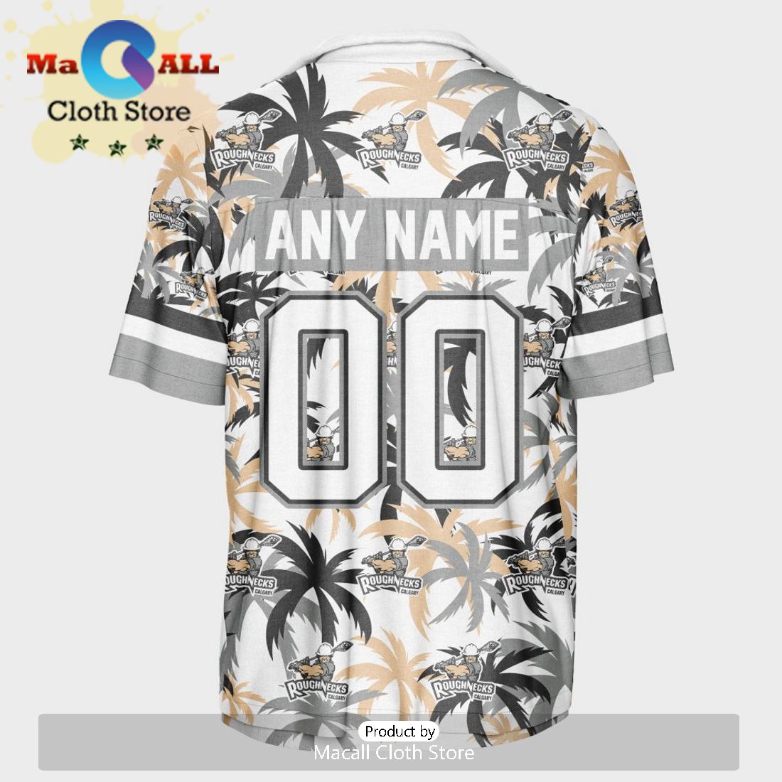 Custom Calgary Roughnecks Using Away Color Hawaiian Shirt