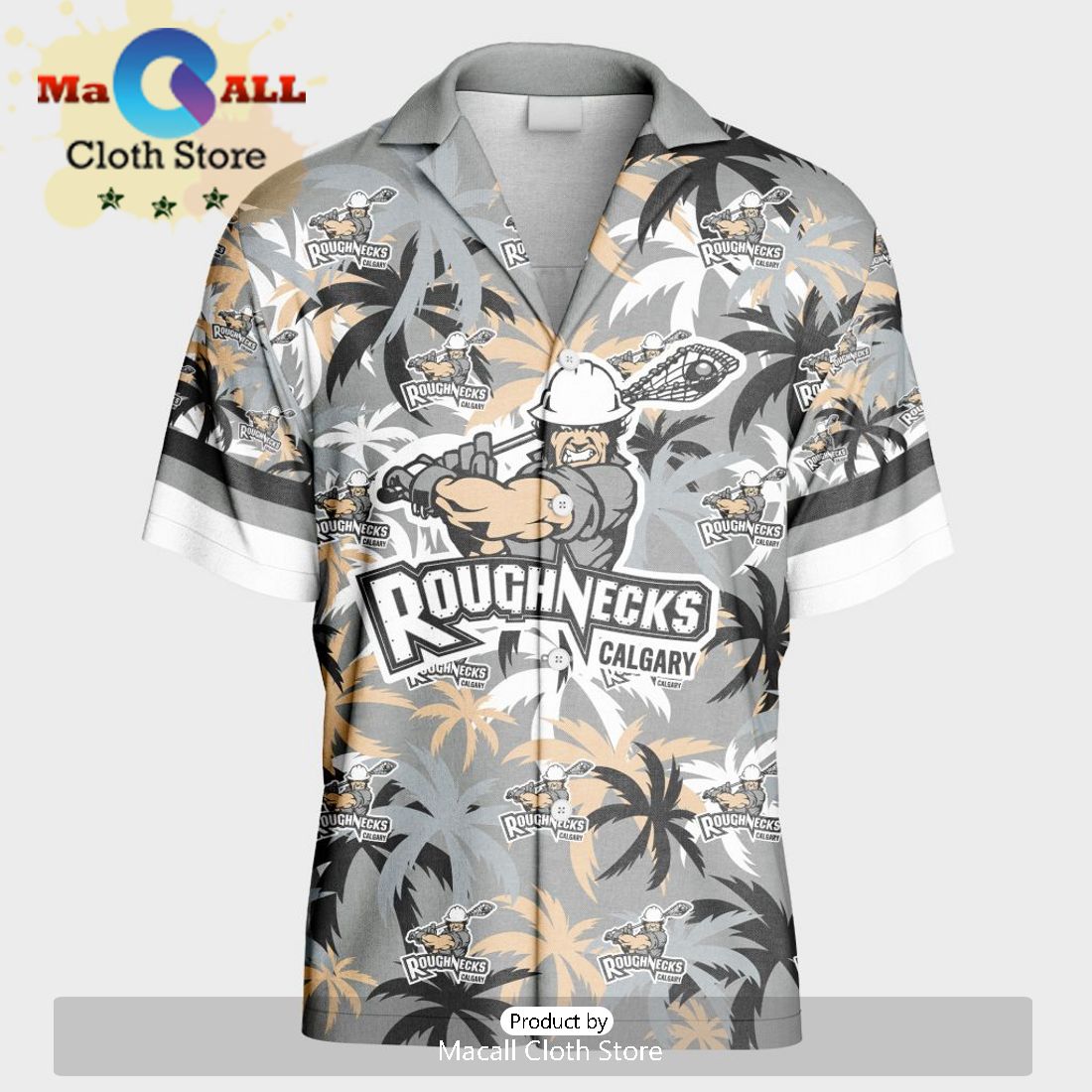 Custom Calgary Roughnecks Using Home Color Hawaiian Shirt