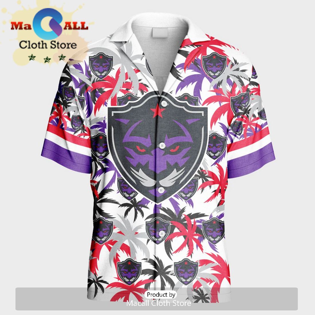 Custom Panther City Lacrosse Club Using Away Color Hawaiian Shirt