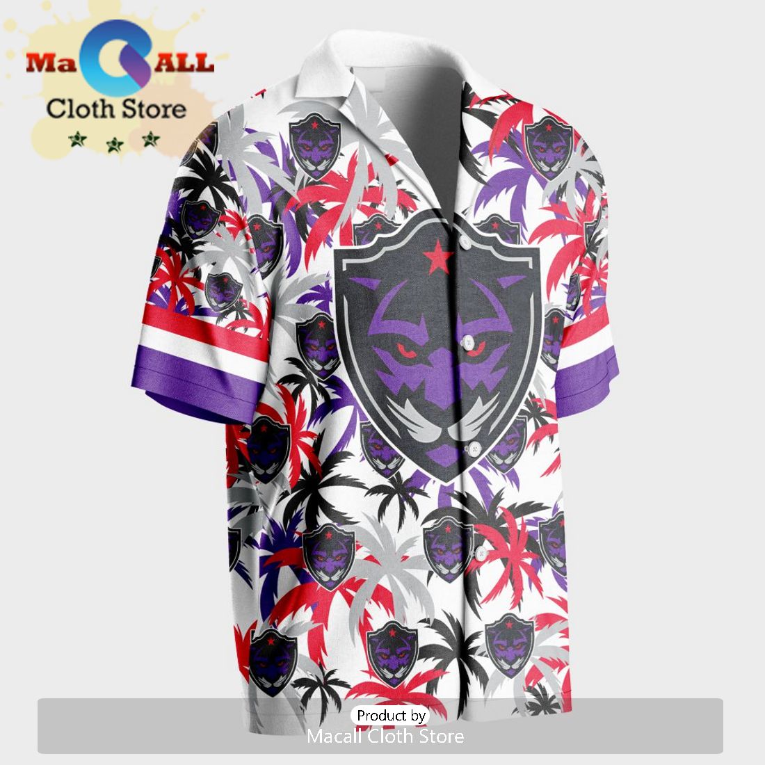 Custom Panther City Lacrosse Club Using Away Color Hawaiian Shirt Custom Panther City Lacrosse Club Using Away Color Hawaiian Shirt