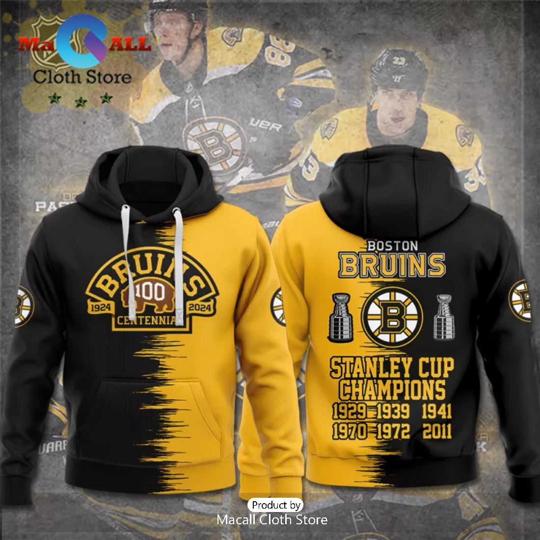 Boston Bruins Celebrating 100 Years Of Boston Bruins 3D Apparels Hoodie