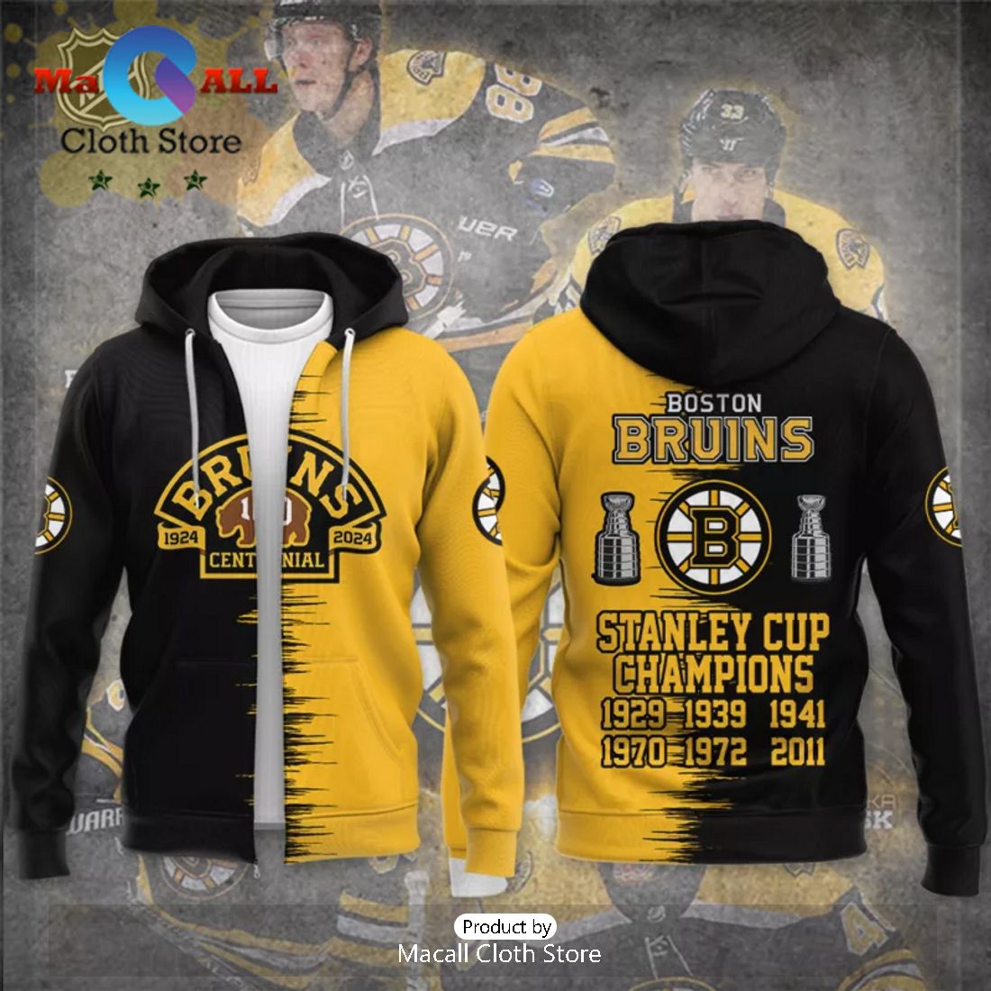 Boston Bruins Celebrating 100 Years Of Boston Bruins 3D Apparels Hoodie