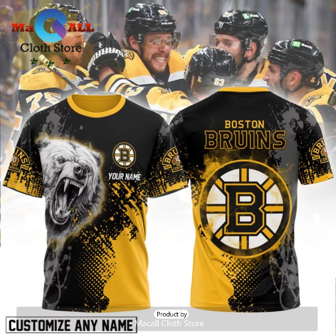 Boston Bruins Champion Energy Bear Custom 3D Hoodie Shirt