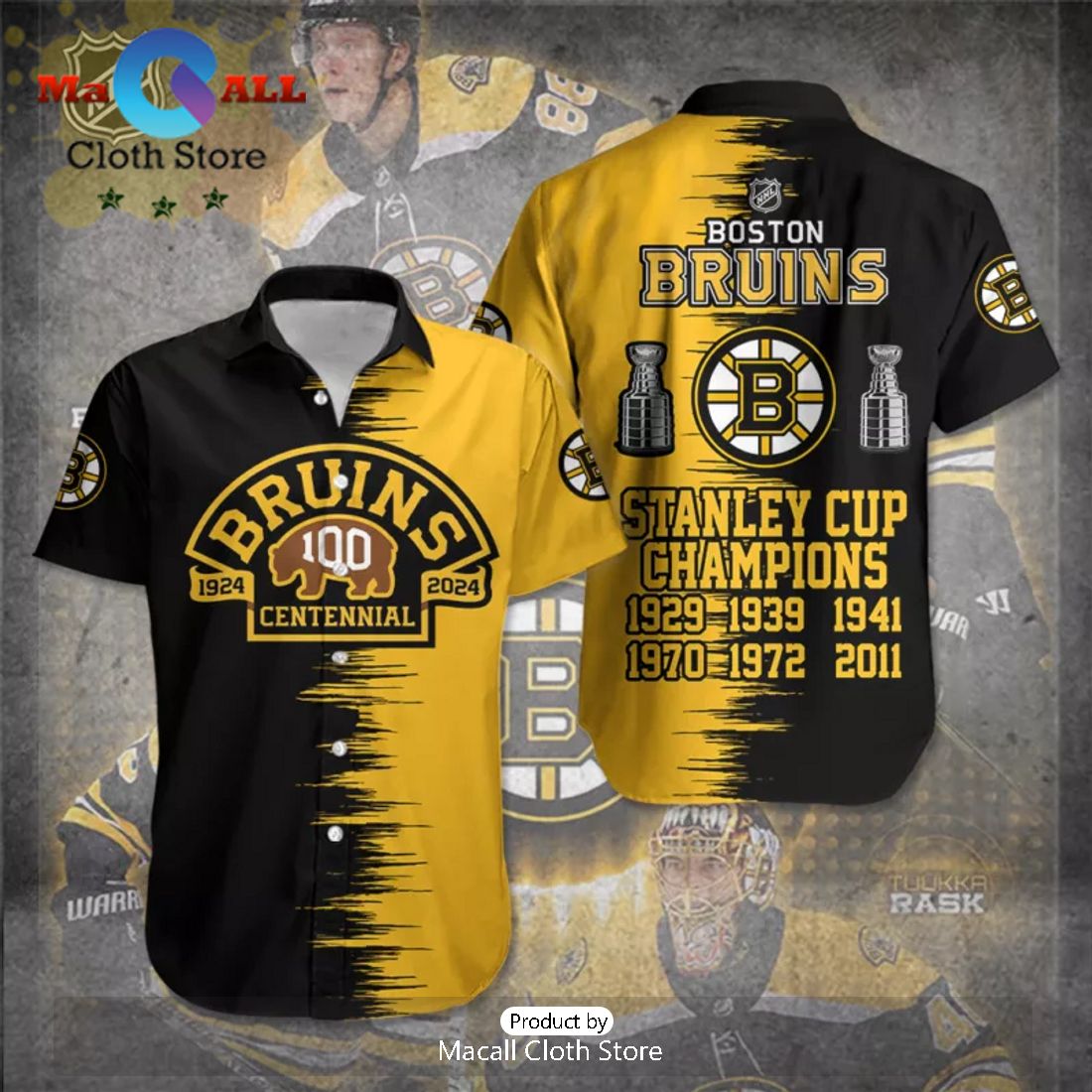 Boston Bruins Celebrating 100 Years Of Boston Bruins Button Shirt